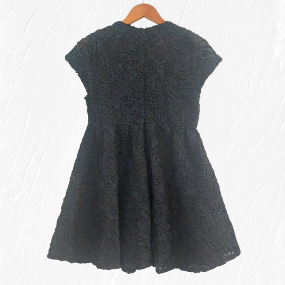 Disturbia Black Lace Skater Dress 6 Goth Retro Alt Mini Cap Sleeve EUC - Picture 2 of 11